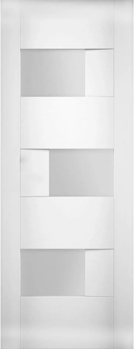 Slab Door Panel Opaque Glass 28 x 80 inches/Sete 6933 White Silk/Modern Finished Doors/Pocket Closet Sliding Barn