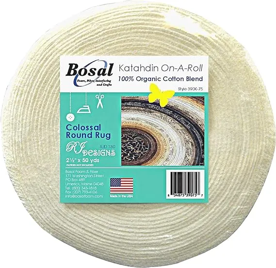 4 Rolls Bosal Katahdin On-A-Roll Jelly Roll Rug 100% Organic Cotton Made In USA