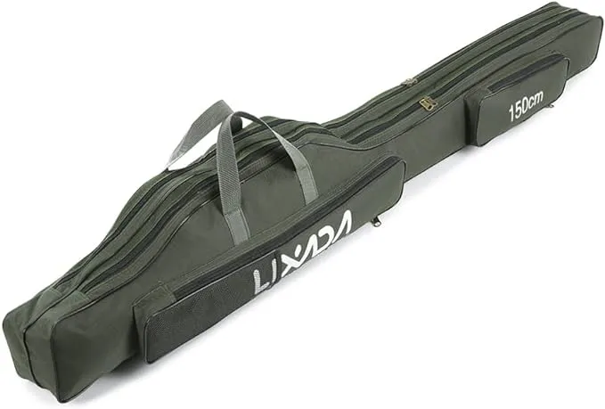 Lixada Fishing Rod Case, Portable Folding Fishing Rod Case Fishing Pole Reel Storage Bag Fishing Gears Organizer 100cm/130cm/150cm