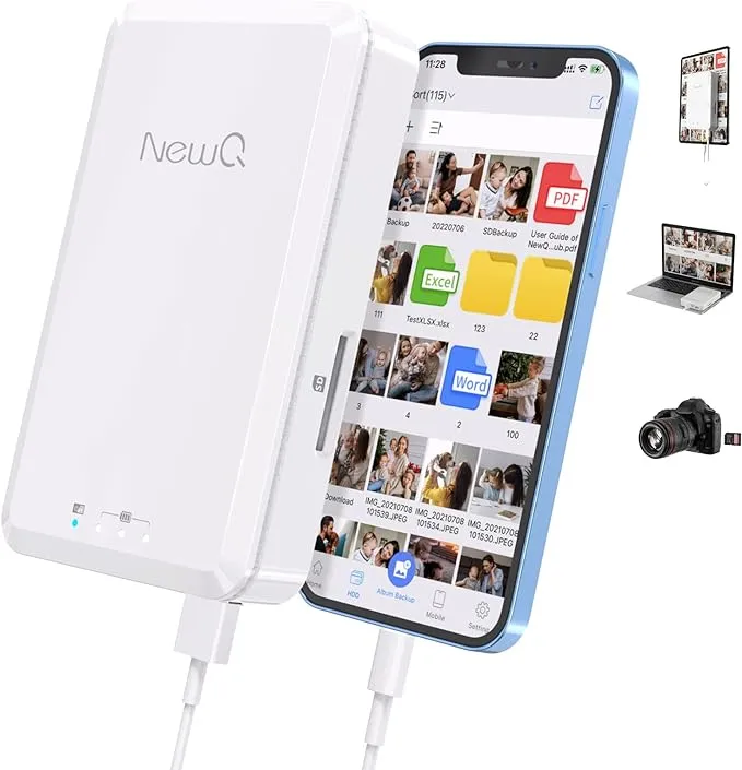 NewQ Hard Drive for Phone Computer: 2 TB Photo Stick Portable Storage Device EXT