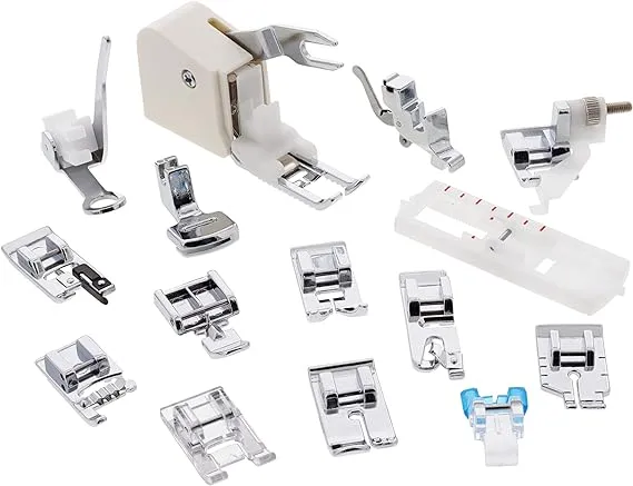 12 Piece Presser Feet Set | Low Shank Snap On Sewing Machine Foot Set Fits Brother, Janome, Singer, Baby Lock, Kenmore, and Other Low Shank Machines