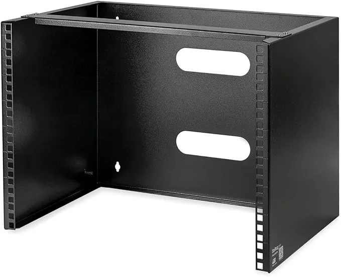 StarTech.com 6U Wall Mount Network Rack - 14 Inch Deep (Low Profile) - 19" Patch Panel Bracket for Shallow Server and IT Equipment, Network Switches - 44lbs/20kg Weight Capacity, Black (WALLMOUNT6)