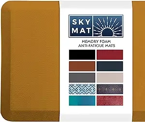 Sky Solutions Anti Fatigue Floor Mat - 3/4" Thick Cushioned Kitchen Rug, Standing Desk Mat - Comfort at Home, Office, Garage - Non Slip, Durable and Stain Resistant (24" x 70", Black)