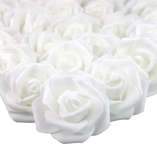 Lightingsky 100pcs 3 x 1.6 x 3 inches DIY Real Touch 3D Artificial Foam Rose