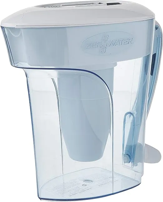 ZeroWater 10-Cup Ready-Pour 5-Stage Water Filter Pitcher 0 TDS for Improved Tap Water Taste - NSF Certified to Reduce Lead, Chromium, and PFOA/PFOS