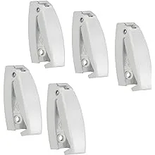 RecPro White RV Rounded Baggage Door Catch Compartment Hardware Clips 5 Pk