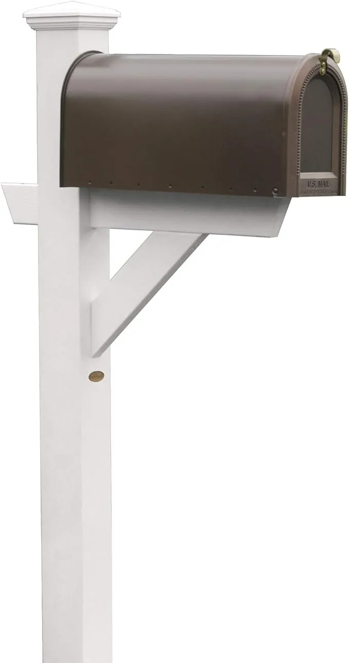 Highwood AD-MLBX1-WHE Hazelton Mailbox Post, Standard, White