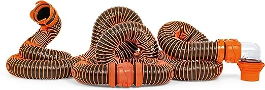 Camco Rhino Extreme 20-Foot RV Sewer Hose Kit - Crush Resistant TPE Technology - Swivel Fittings for Secure Connection - RV Heavy Duty Sewer Hose for RV Toilet (21012)