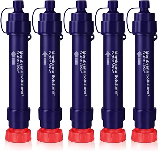 Membrane Solutions Water Filter Straw WS02 Detachable 4-Stage 0.1-Micron Portable Water Filter Camping