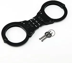 VIPERTEK Heavy Duty Hinged Double Lock Steel Police Edition Professional Grade Handcuffs