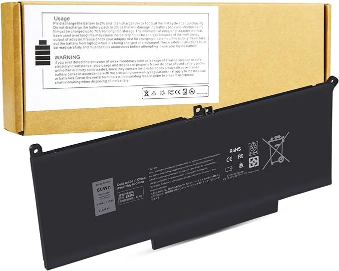 60Wh F3YGT Laptop Battery for Dell Latitude 12 7000 7280 7290/13 7000 7380 7390 P29S002/14 7000 7480 7490 P28S P28S001 P73G P73G002 Series DM3WC 0DM3WC DM6WC 2X39G KG7VF V4940 451-BBYE 453-BBCF