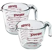 Pyrex Prepware 2-Piece Glass Measuring Set, 1 and 2-Cup, 2 Pack, Clear