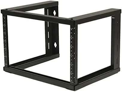 NavePoint 6U Wall Mount Rack - 6U Server Rack for 19 Inch IT Equipment Open Frame Rack – 6U Network Rack for AV & Server Equipment 16” Deep 6U Rack, Black