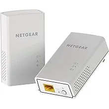 NETGEAR Powerline adapter Kit, 1000 Mbps Wall-plug, 1 Gigabit Ethernet Ports (PL1000-100PAS), White, 2 Count (Pack of 1)