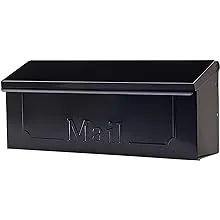 Gibraltar Townhouse Classic Wall Mount Black Mailbox - 4.55 x 15.85 x 6.85