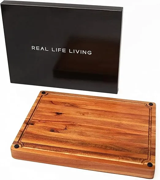 Premium Large Acacia Wood Cutting Board for Kitchen. 1.5in Extra No engraving