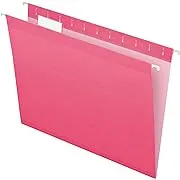 Pendaflex Reinforced Hanging File Folders, Letter Size, Pink, 1/5 Cut, 25/BX (4152 1/5 PIN)