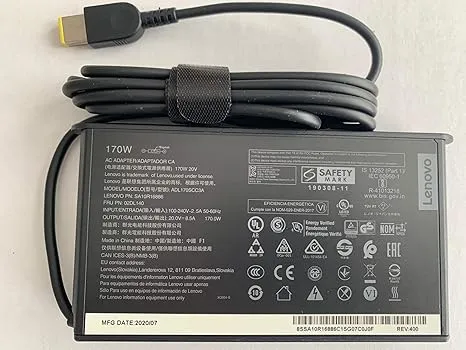 New Genuine Slim Design Lenovo 20V 8.5A 170W AC Adapter For Lenovo ThinkPad P73, Compatible with P/N: SA10R16886, 02DL140, ADL170SCC3A.