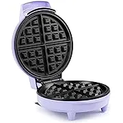 Holstein Housewares 7” Waffle Maker with Non-Stick Coating, Mint/Stainless Steel - Delicious Waffles in Minutes for Everyday Meals