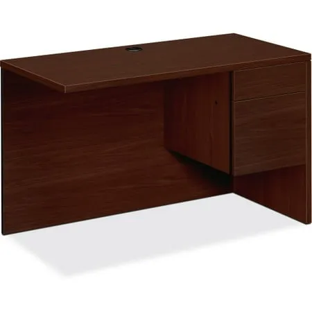 HON 10500 Series Right Return - 2-Drawer 48 x 24 x 29.5 - 2 x Box Drawer(s) File Drawer(s) - Single Pedestal on Right Side - Square Edge - Material: Wood - Finish: Laminate Mahogany