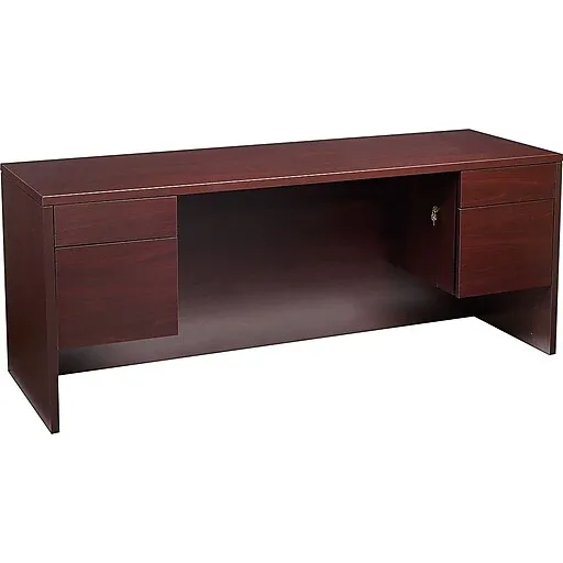 HON 10500 Series Credenza with Kneespace, 2 Box/2 File Drawers, 72"W, Mahogany Finish