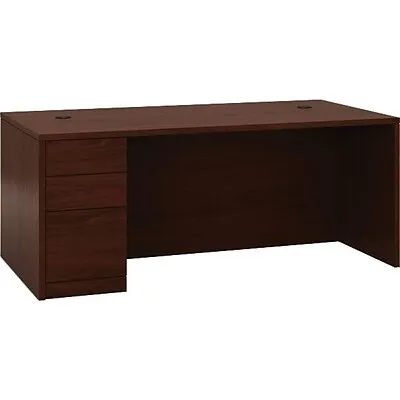 HON 10500 Series Left Pedestal Desk, 2 Box/1 File Drawer, 72"W, Mahogany Finish NEXTExpress NEXT2019