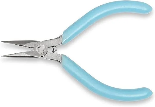 Xcelite Weller L4GN Xcelite 4" Sub-Miniature Needle Nose Plier with Light Blue Cushion Grip Handle