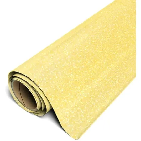 Siser Glitter HTV Iron On Heat Transfer Vinyl 12 x 5ft Roll - Lemon Sugar