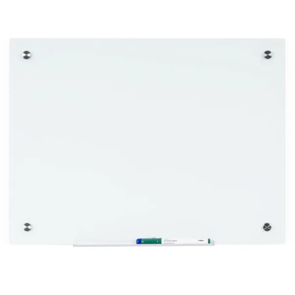 Bi-silque Magnetic Glass Dry Erase Board - 24" (2 ft) Width x 36" (3 ft) Height - White Glass Surface - Rectangle - Horizontal/Vertical - 1 Each