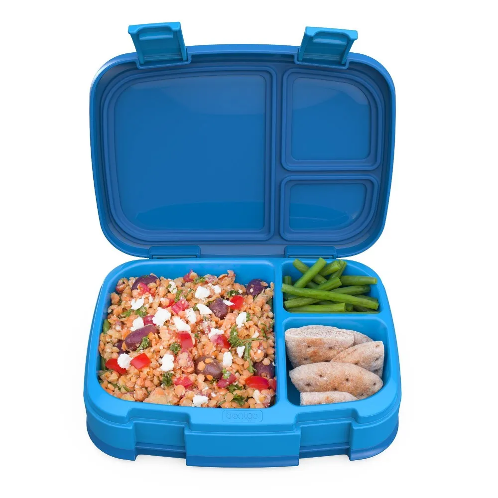 Bentgo® Fresh – Leak-Proof, Versatile 4-Compartment Bento-Style Lunch Box with Removable Divider, Portion-Controlled Meals for Teens and Adults On-The-Go – BPA-Free, Food-Safe Materials (Gray) 