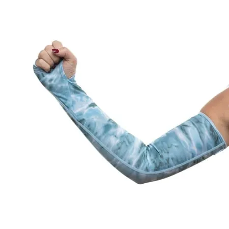 Aqua Design Arm Sun Sleeves for Women UV Protection Forearm Compression Covers: Aqua Sky size L/M