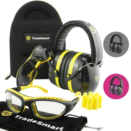 TRADESMART Hearing Protection for Shooting Range/Ear and Eye Protection, Safety Earmuffs & Shooting Glasses