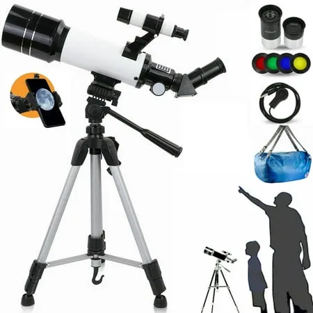 Telescope for Kids Beginners Adults, 70mm Astronomy Refractor Telescope with Adjustable Tripod - Perfect Telescope Gift for Kids