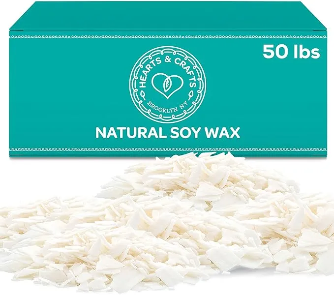 Hearts & Crafts Candle Wax for Candle Making - 5lbs of Soy Wax with 100 6-Inch Pre-Waxed Candle Wicks, 2 Metal Centering Tools - Candle Making Supplies for DIY and Professional Candle Makers