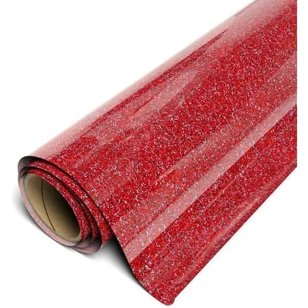 Siser Sparkle HTV Iron On Heat Transfer Vinyl 12 x 5ft Roll - Tomato Red