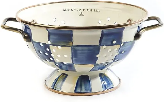 Shop Mackenzie-childs Royal Check Enamel Colander