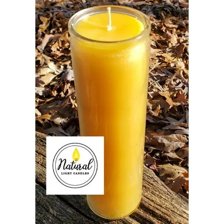 Made in USA Beeswax Vigil Meditation Prayer Devotional Candle Burns up to 100 Hours. Pure 100% Local Beeswax.