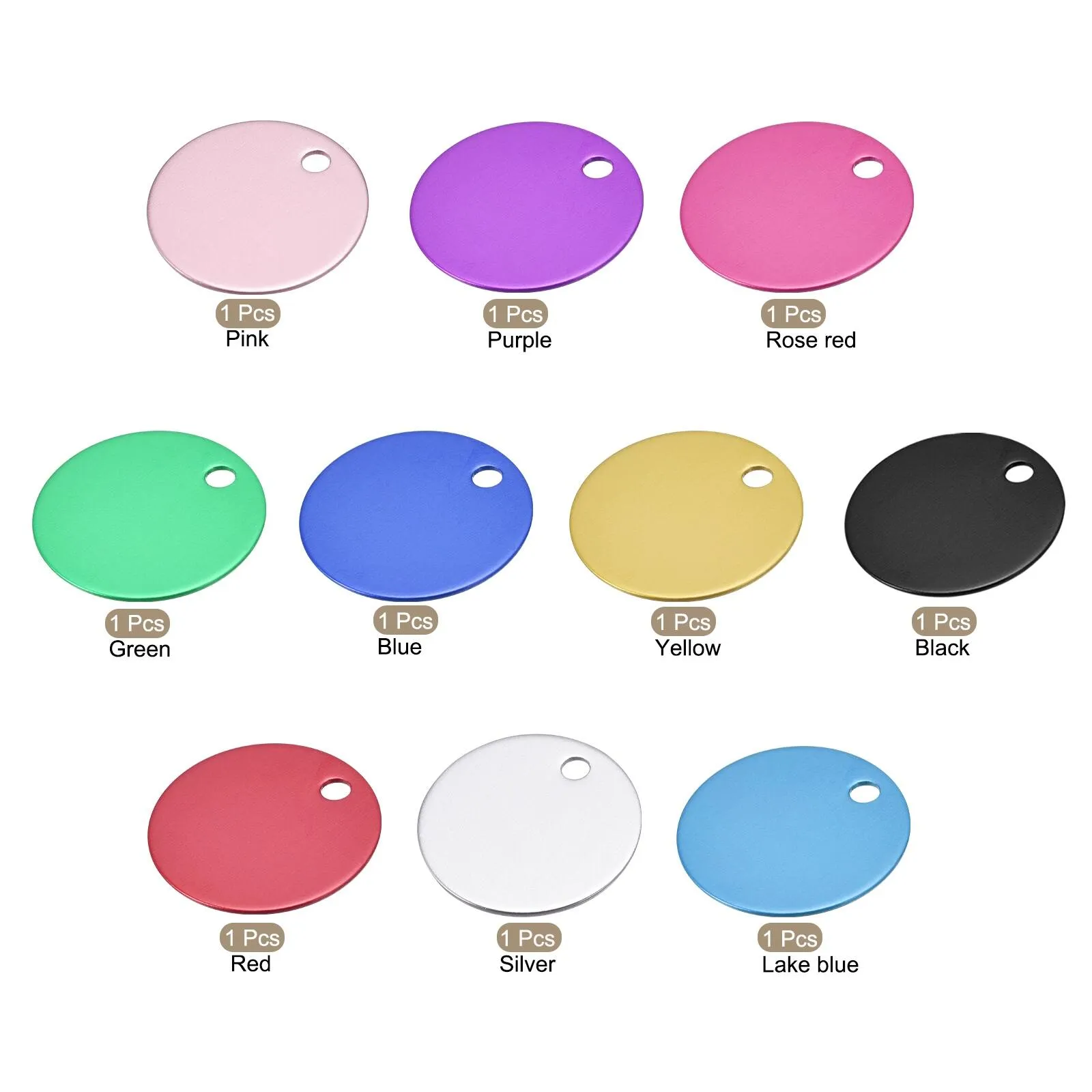 Metal Round Stamping Blank DIY Label Aluminum Tag for Craft, Pendant Decoration - Multicolor