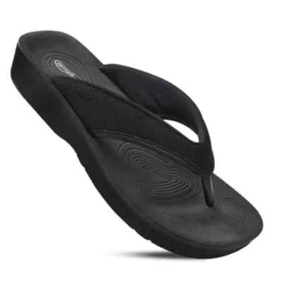 Aerothotic Strait Women's Orthotic Thong Sandals, Black, 8 Medium