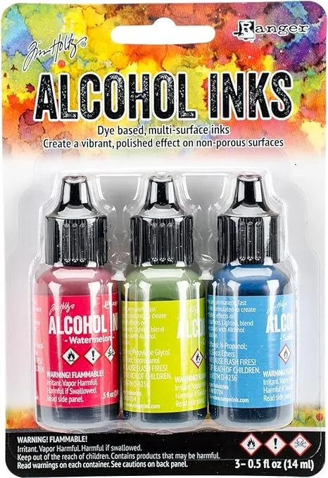 Ranger TAK-B-25962 Adirondack Brights Alcohol Ink 1/2-Ounce 3/Pkg, Dockside Picnic