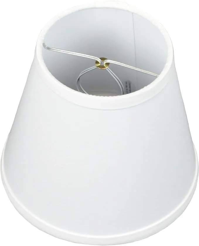 FenchelShades.com 5" Top by 8" Bottom by 7" Slant Height Fabric Barrel Lampshade Clip-On Attachment (White)