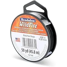 Beadalon WildFire Beading Thread - Black, 0.008", 50 yds