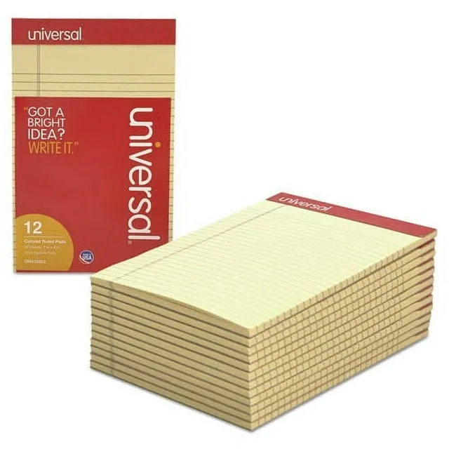 Universal 35854 Colored Perforated Note Pads, Narrow Rule, 5 x 8, Orchid, 50 Sheet (Pack of 12)