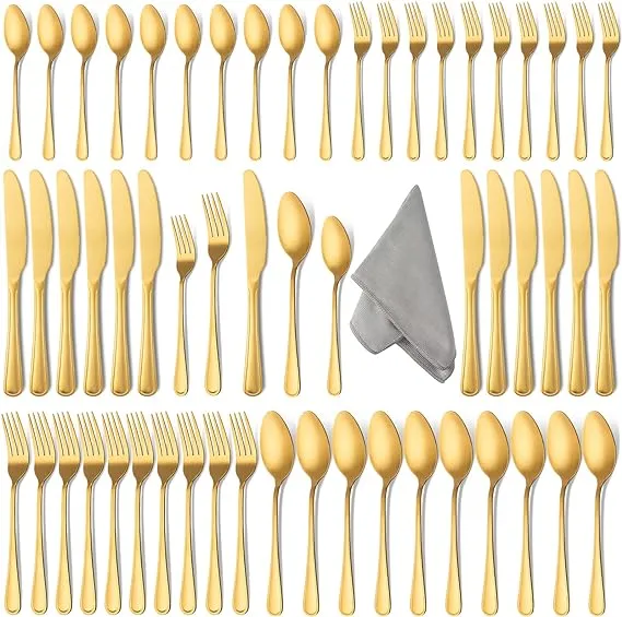 ERVILO 60-Piece Gold Silverware Set