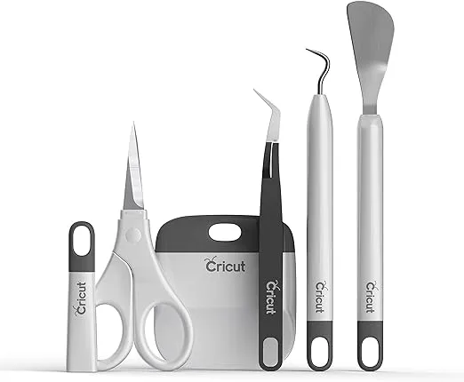 Cricut Basic Tool Set - 5-Piece Precision Tool Kit for Crafting and DIYs, Perfect for Vinyl, Paper & Iron-on Projects, Great Companion for Cricut Cutting Machines, Gray