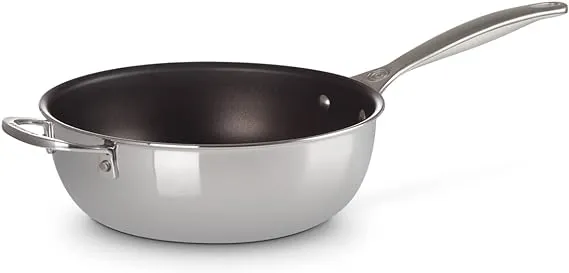 Le Creuset Tri-Ply Stainless Steel Pan 3.5 Quart Nonstick Saucier