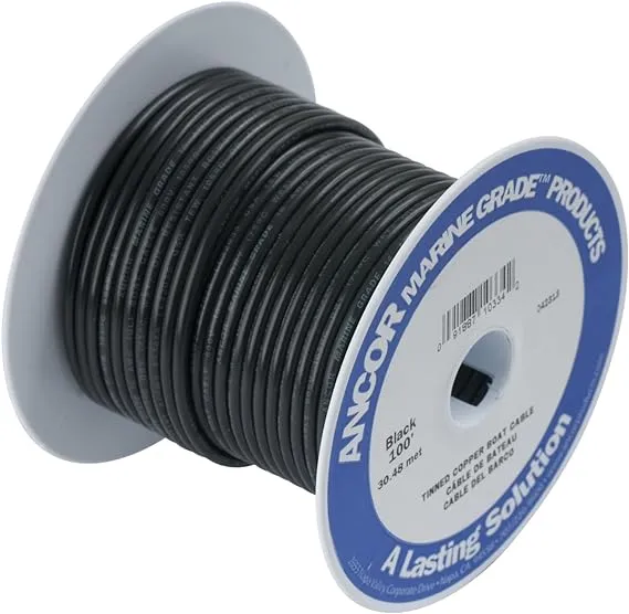 "Ancor Black 4 AWG Tinned Copper Battery Cable - 50'"