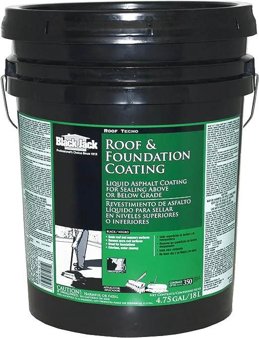 Black Jack 6190 Roof and Foundation Liquid Asphalt Coating, 5-Gallon Pail