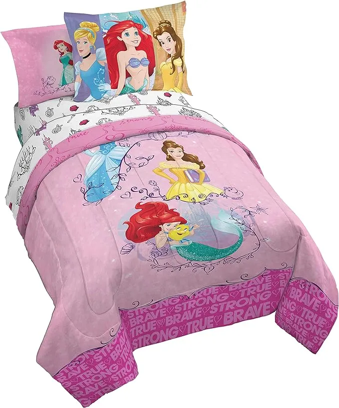 Jay Franco Princess Friendship Adventures 5 Piece Twin Bed Set (Offical Disney Product)