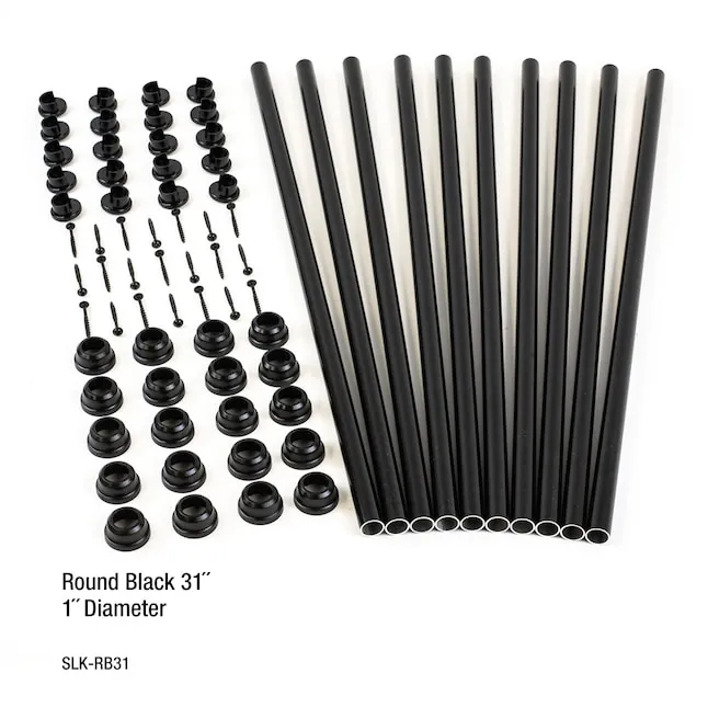 TITAN BUILDING PRODUCTS 3/4-in x 32-in Snap'n Lock Baluster Kit, Round 31-in Black Aluminum Round Deck BalusterTITAN BUILDING PRODUCTS 3/4-in x 32-in Snap'n Lock Baluster Kit, Round 31-in Black Aluminum Round Deck Baluster